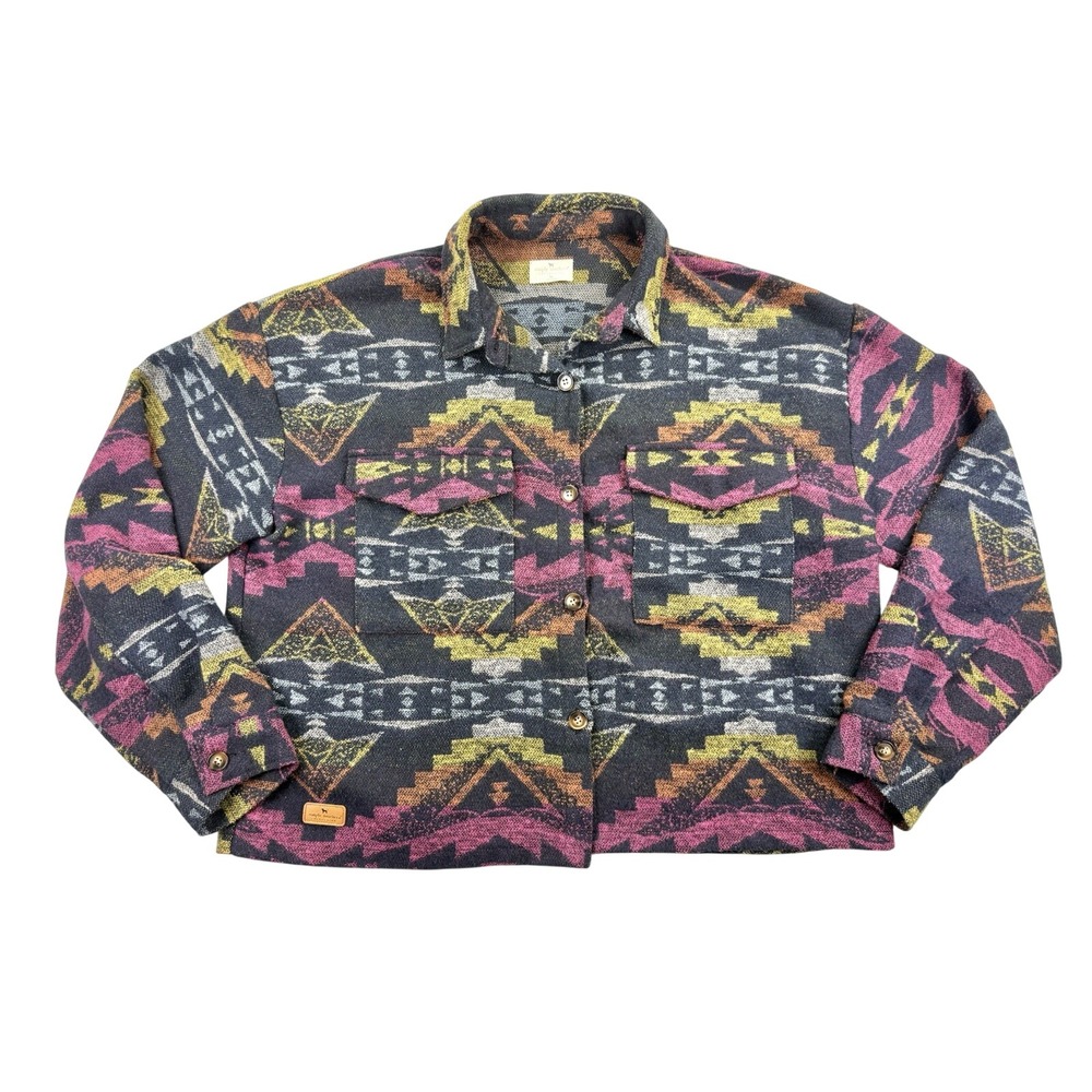 Simply‎ Southern Oversized Cropped Shacket XL Aztec Western Festival Boho